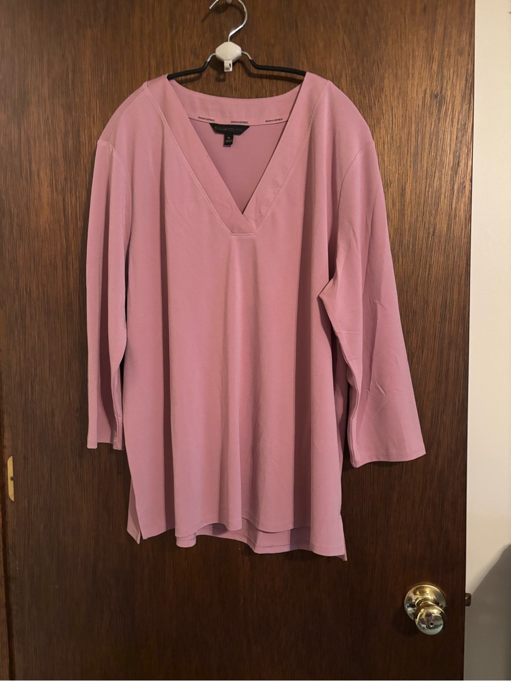 Banana Republic Mauve Pink V-Neck Long Sleeve Tunic